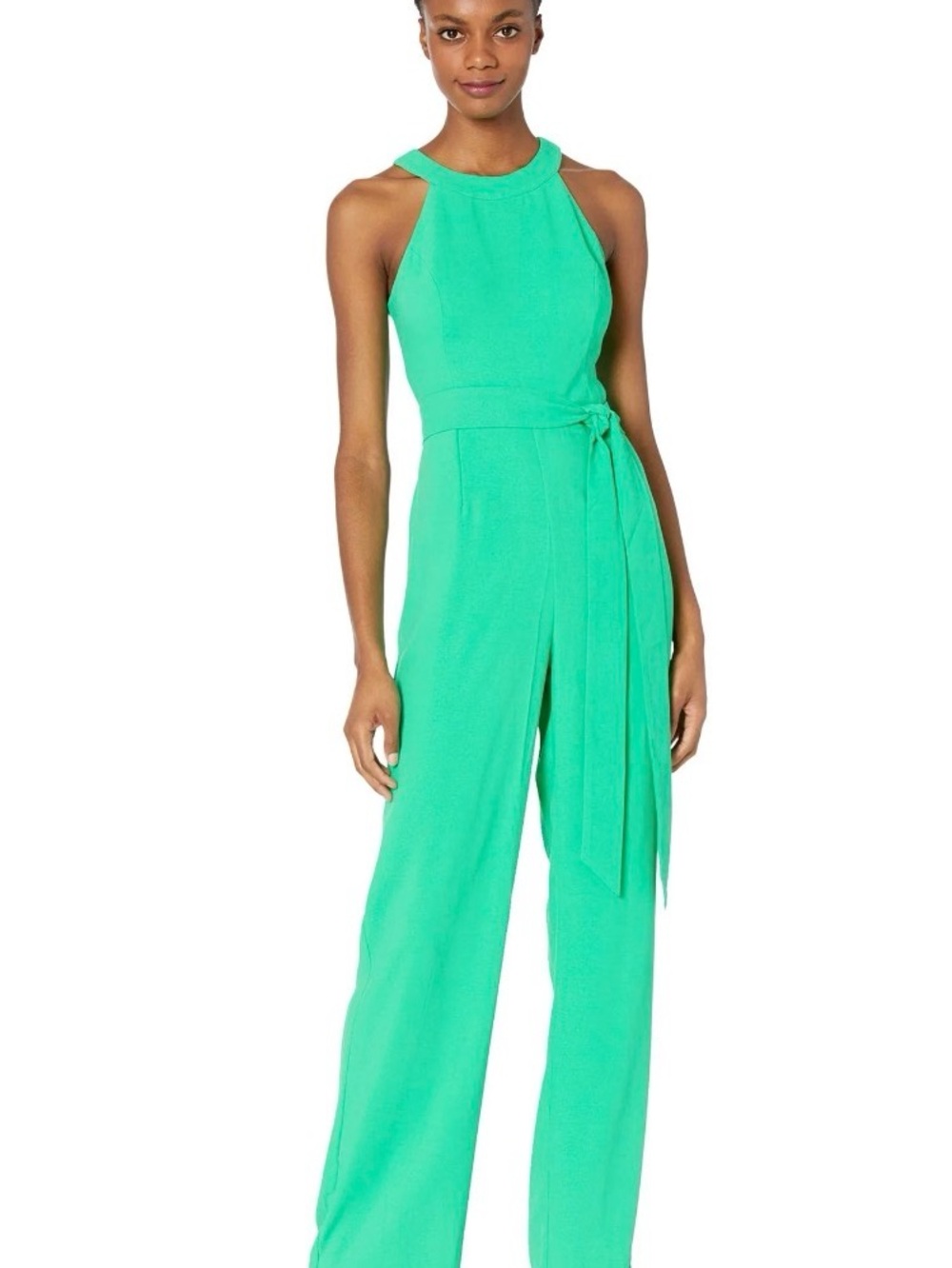 Lilly Pulitzer Bright Green Halter-Waist Tie Jumpsuit
